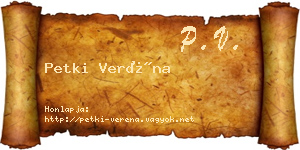 Petki Veréna névjegykártya